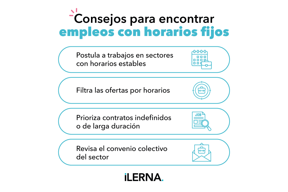 Consejos para encontrar empleos con horarios fijos