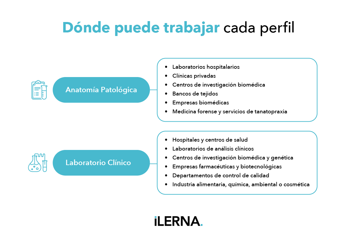 Lugares donde puede trabajar un técnico en Anatomía Patológica vs Laboratorio Clínico