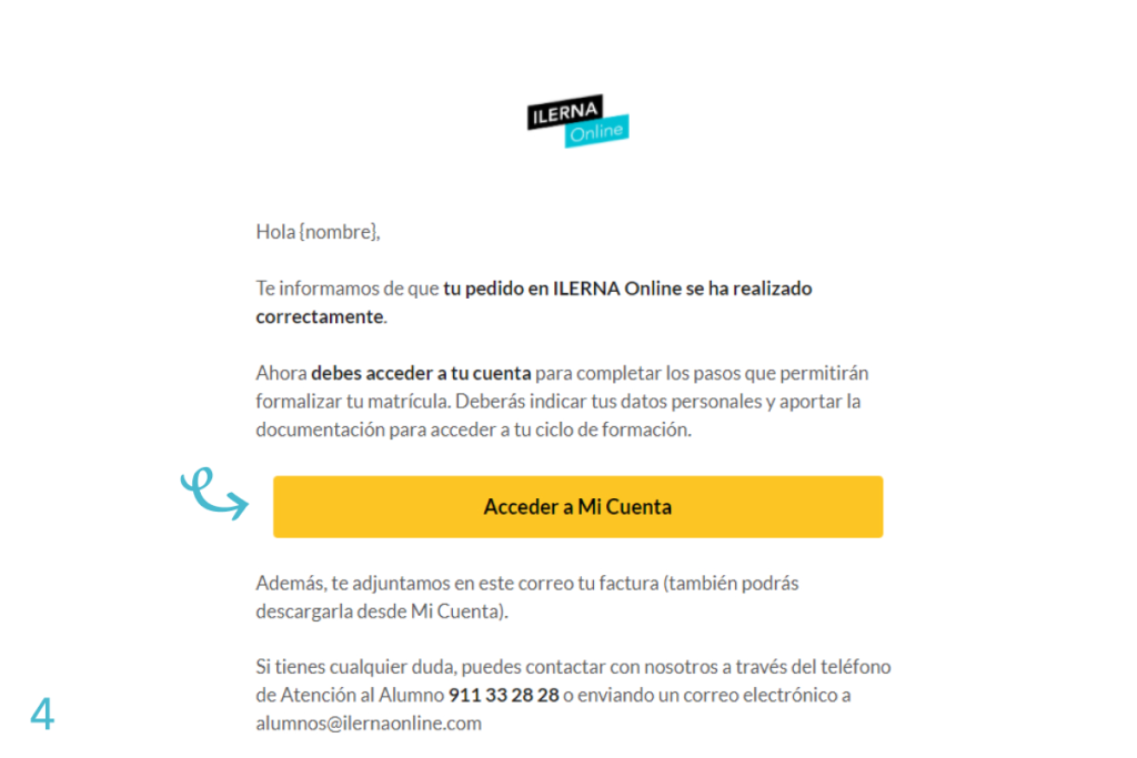 Confirmación de matrícula iLERNA
