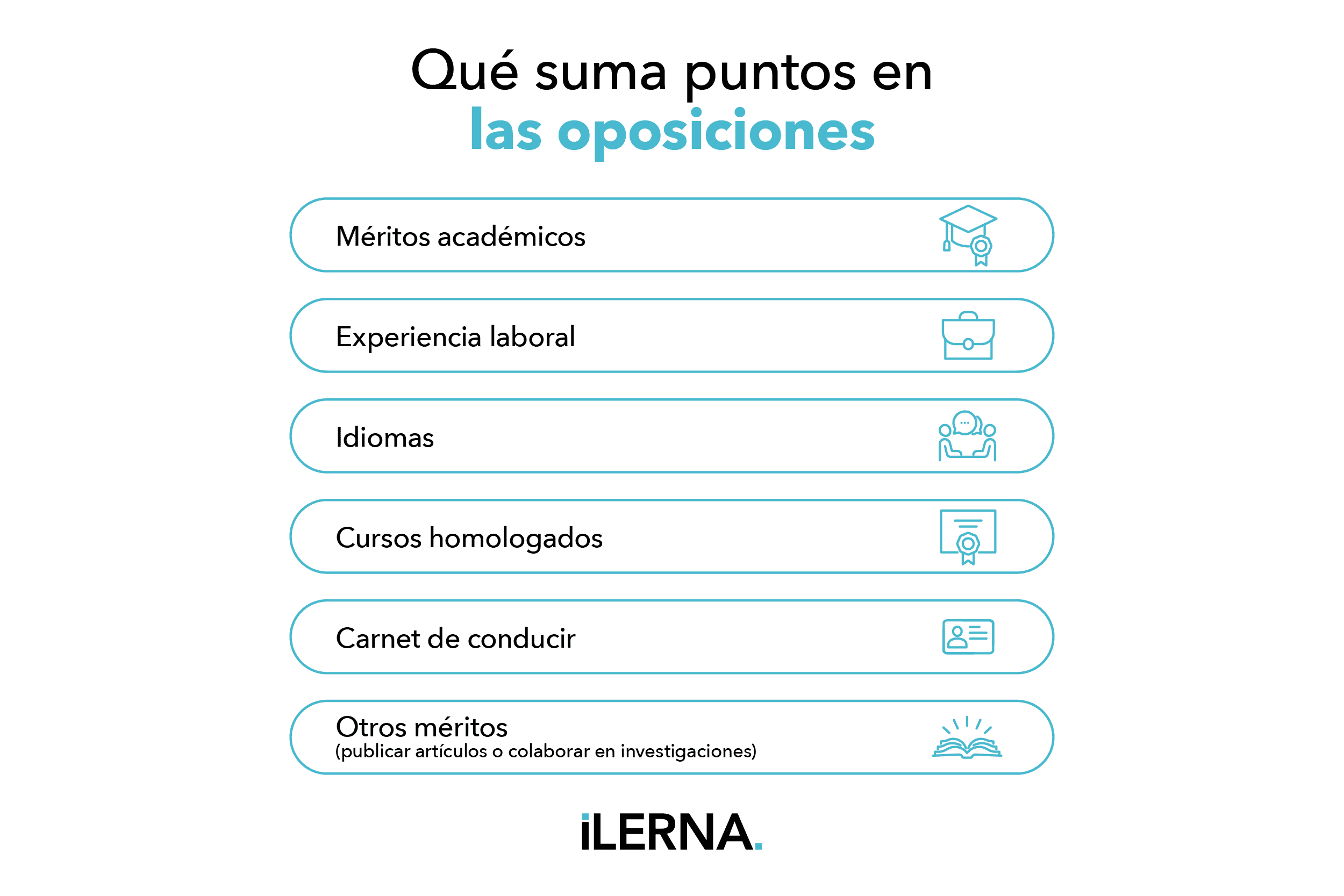 Cómo sumar puntos en las oposiciones Gráfico con las distintas formas de sumar puntos para oposiciones