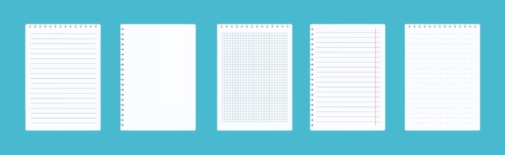 ejemplo de cuadrículas y pautas para escribir