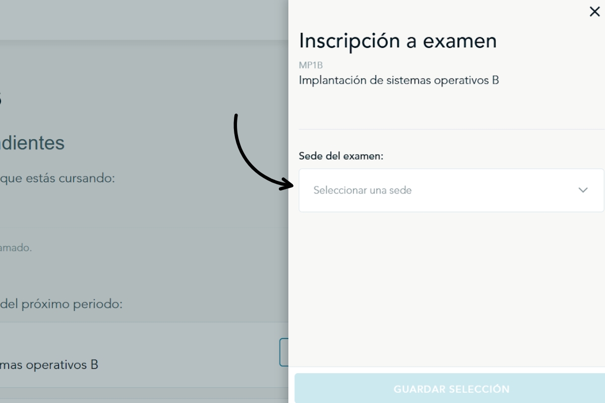 Cómo inscribirse a exámenes (elegir provincia)