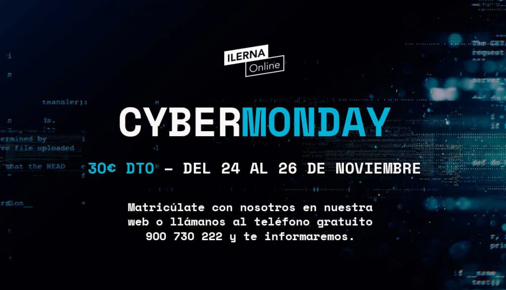 Matricúlate en ILERNA Online los días 24, 25 y 26 de noviembre y obtén un descuento de 30 euros en tu matrícula.