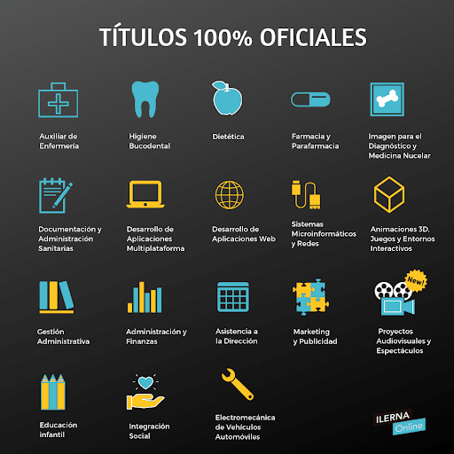 ILERNA Online tiene una selección de 17 ciclos de FP a distancia 100% oficiales