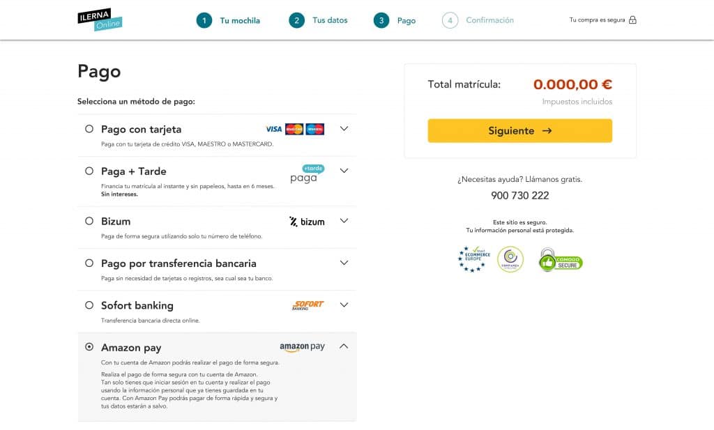 amazon transferencia bancaria