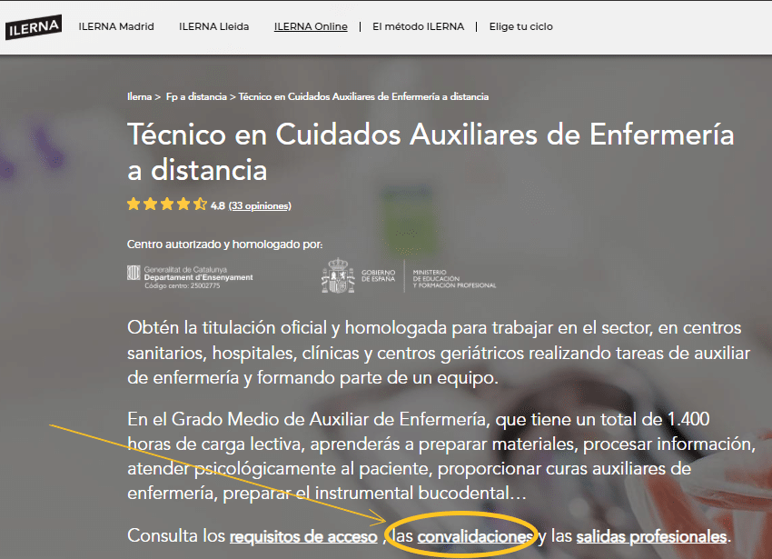 En la página de cada ciclo puedes consultar la tabla de convalidaciones.
