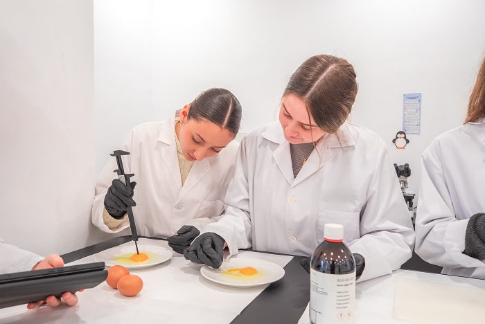 Alumnas del ciclo en Dietética durante una clase práctica